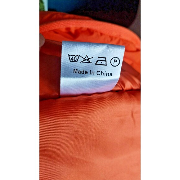 ChouYatou Orange Quilted Hooded Oversized Jacket Small - Picture 5 of 8